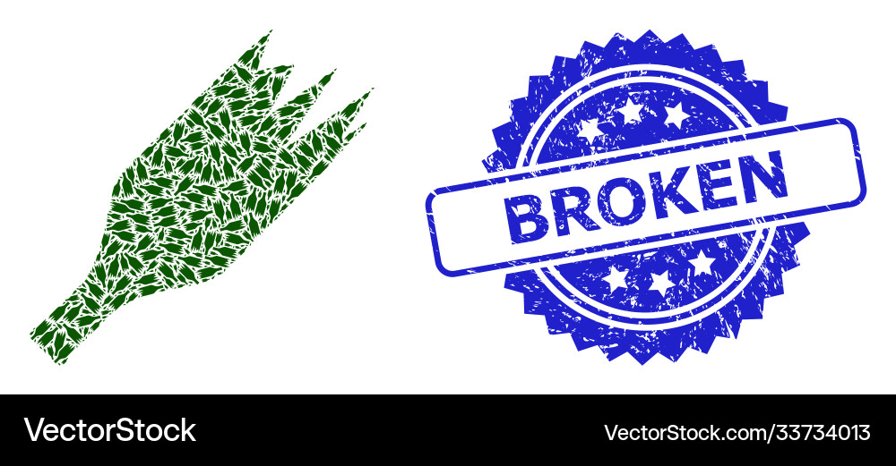 Scratched broken seal and recursion wine Scratched broken seal and recursion wine vector image