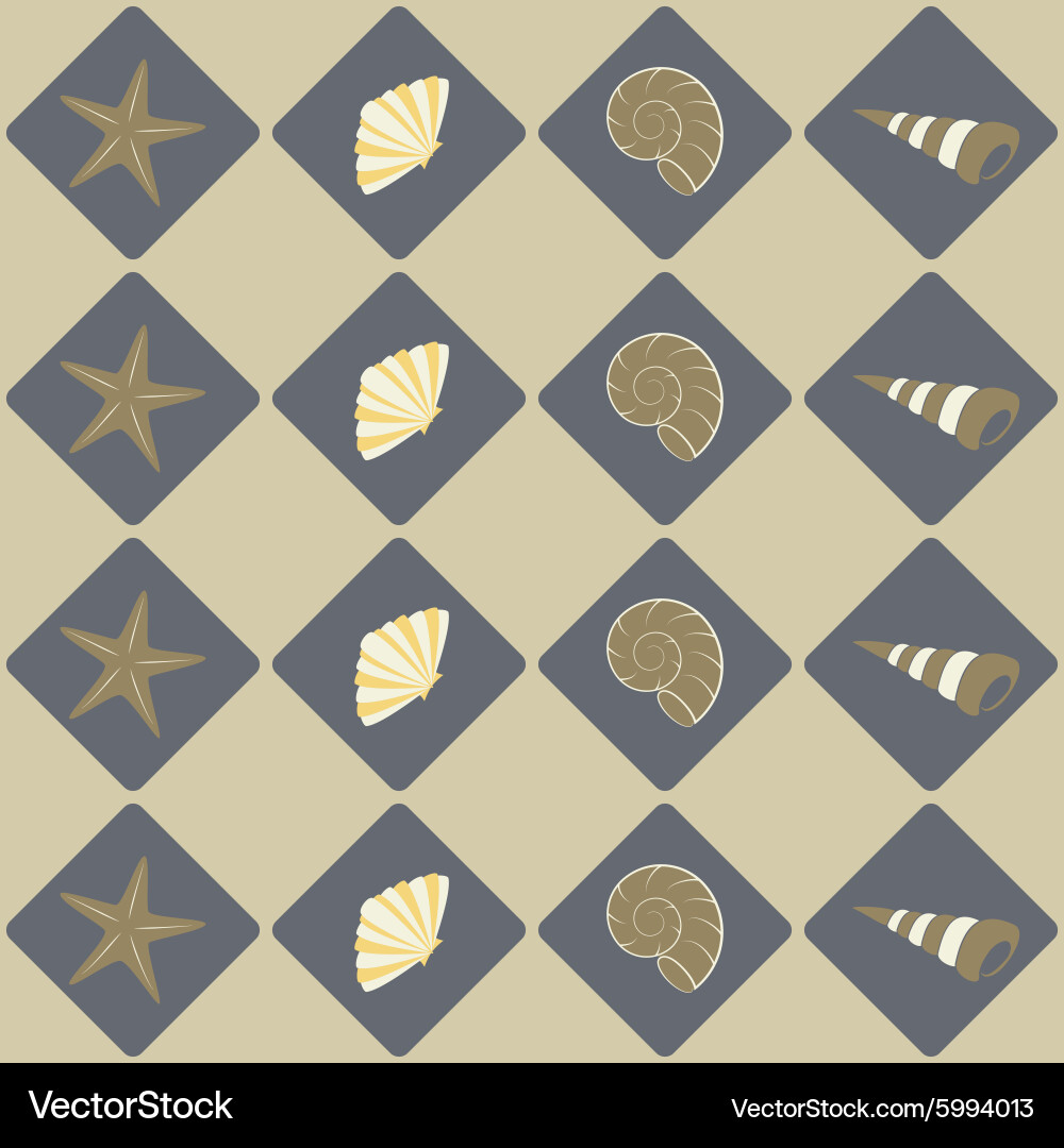 Seamless background with shells Vector Image