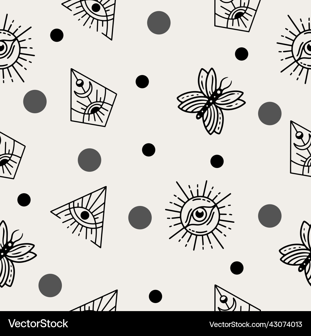 Seamless pattern random black object wallpaper Vector Image
