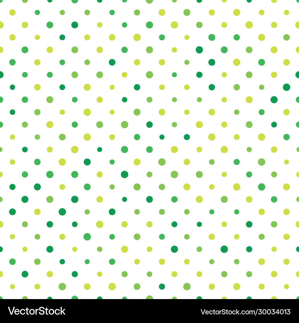 Seamless polka dot pattern green dots in random vector image
