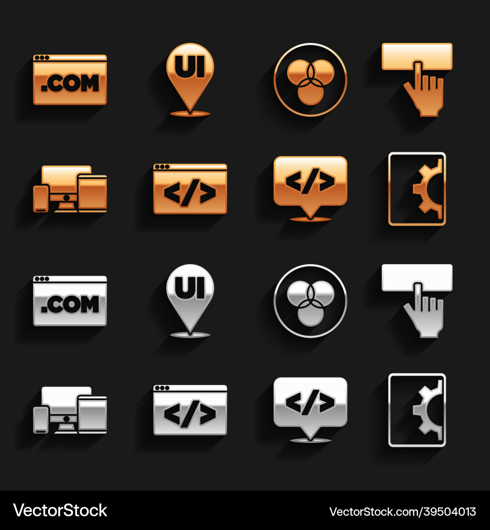 Set front end development keyboard web monitor Set front end development keyboard web monitor vector image