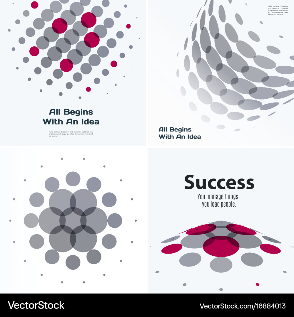 Set of abstract design grey round elements vector image