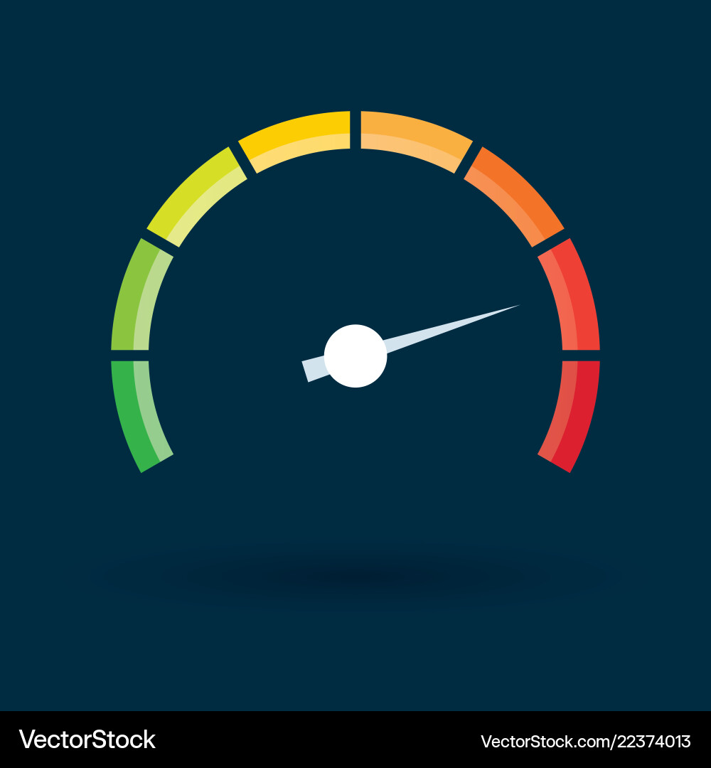 Tachometer with color values vector image