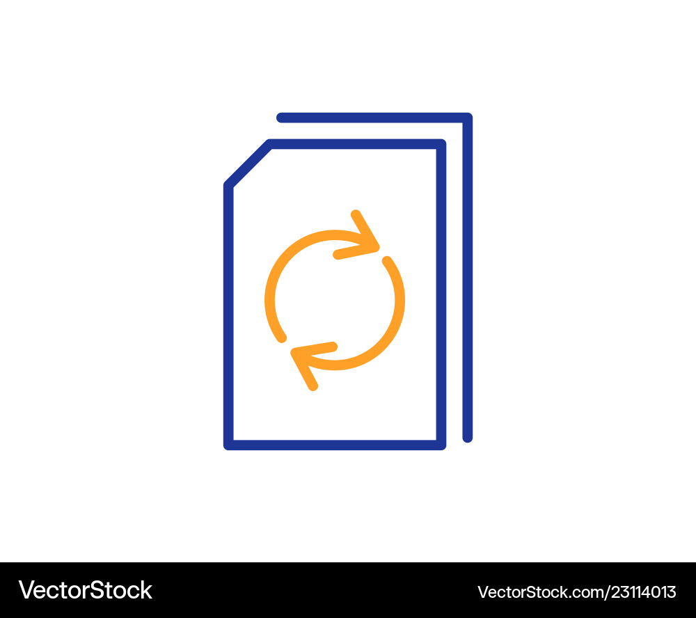 Update document line icon refresh file sign vector image