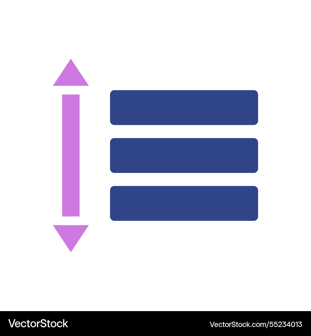 Vertical arrow with horizontal bars design Vector Image
