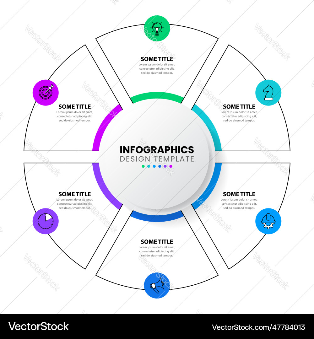 Workflow Diagram Template - 6 Steps vector image