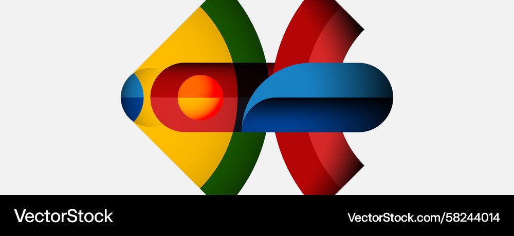 Abstract Colorful Overlapping Shapes Vector Image