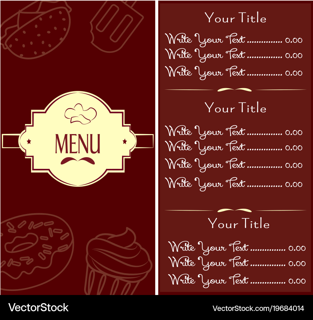Abstract menu presentation vector image