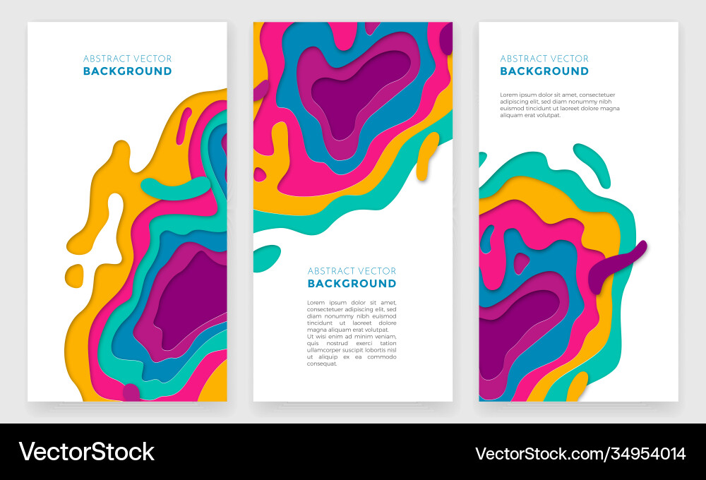 Banner color abstract multi gradient layers vector image
