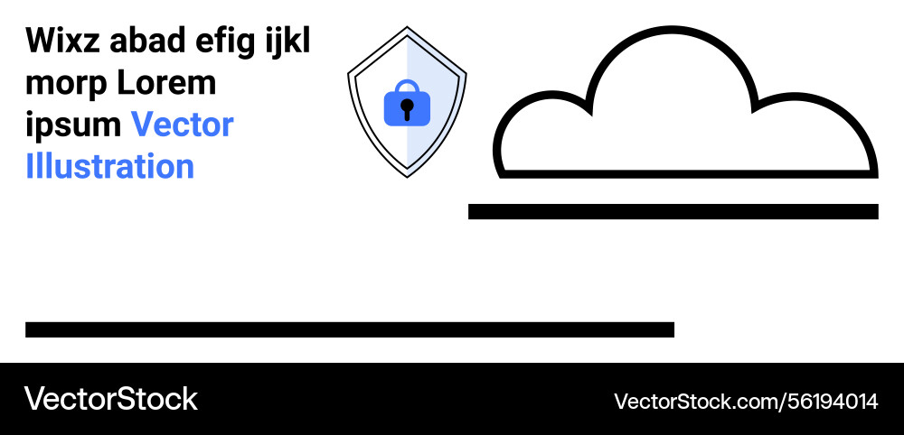 Cloud security with shield lock for data Cloud security with shield lock for data vector image