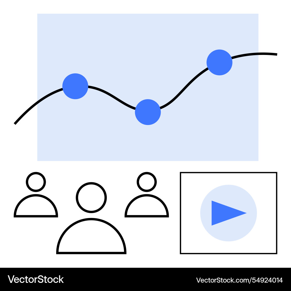Data analysis with growth chart team discussion Data analysis with growth chart team discussion vector image