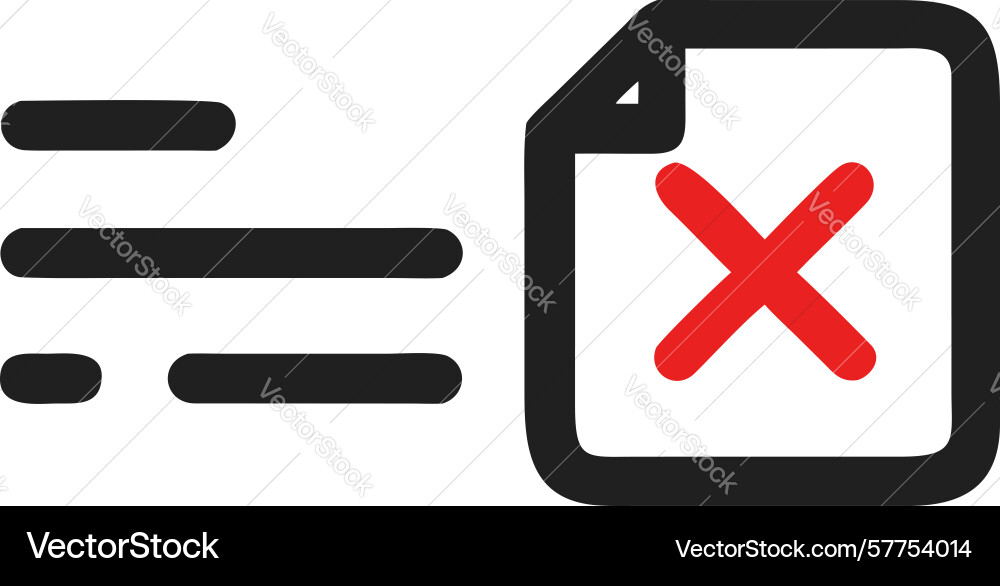 Dokument mit Fehler-Querzeichen-Symbol-Design vektorbild