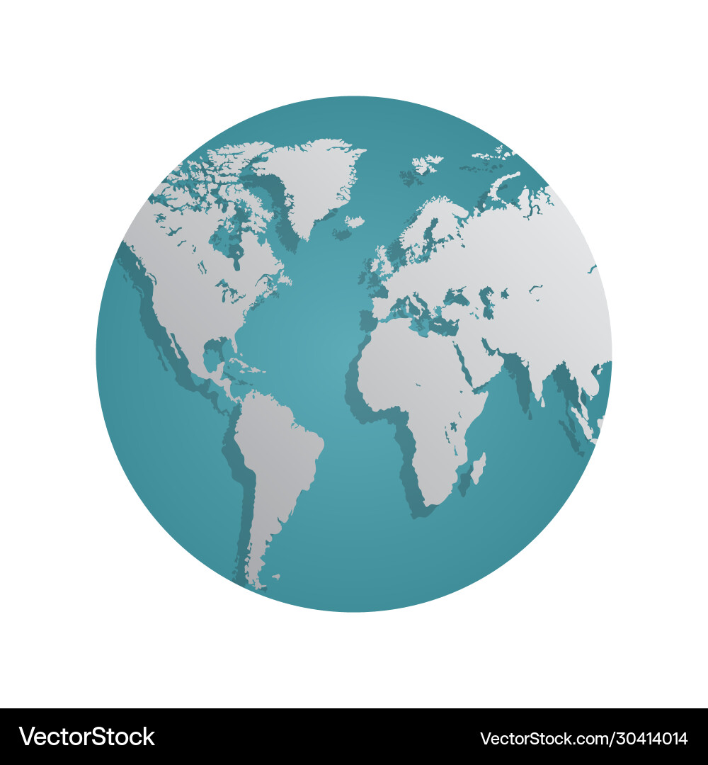 Earth globe flat design planet icon Earth globe flat design planet icon vector image
