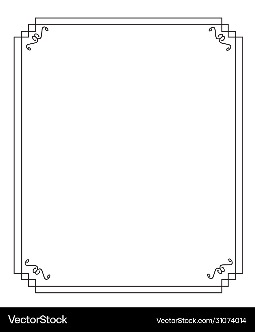 Elegant Black Border Frame Vector Image