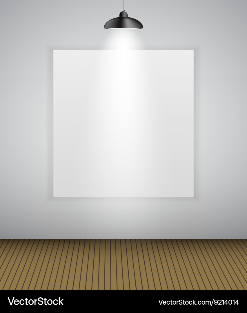 Empty Gallery with Lighting Vector Image