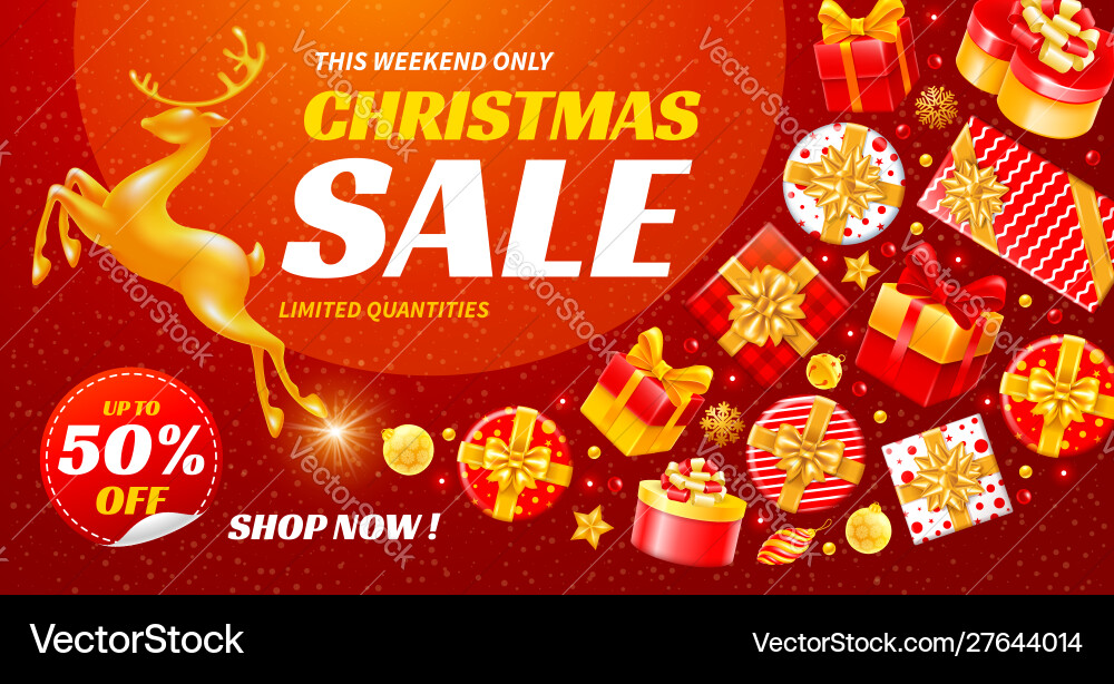 Festive christmas and new year sale banner Festive christmas and new year sale banner vector image