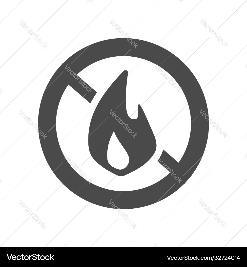 Fire prohibition hazard risk sign icon and stop Fire prohibition hazard risk sign icon and stop vector image