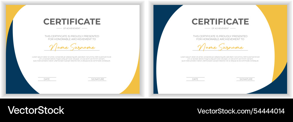 Flat design modern certificate template Royalty Free Vector