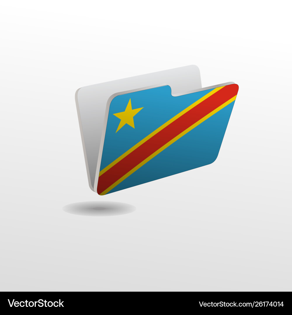 Folder with image flag democratic Folder with image flag democratic Vector Image