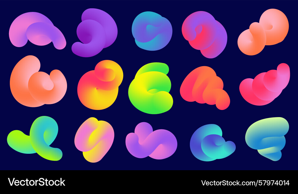 Gradient abstract colored shapes on dark Gradient abstract colored shapes on dark Vector Image