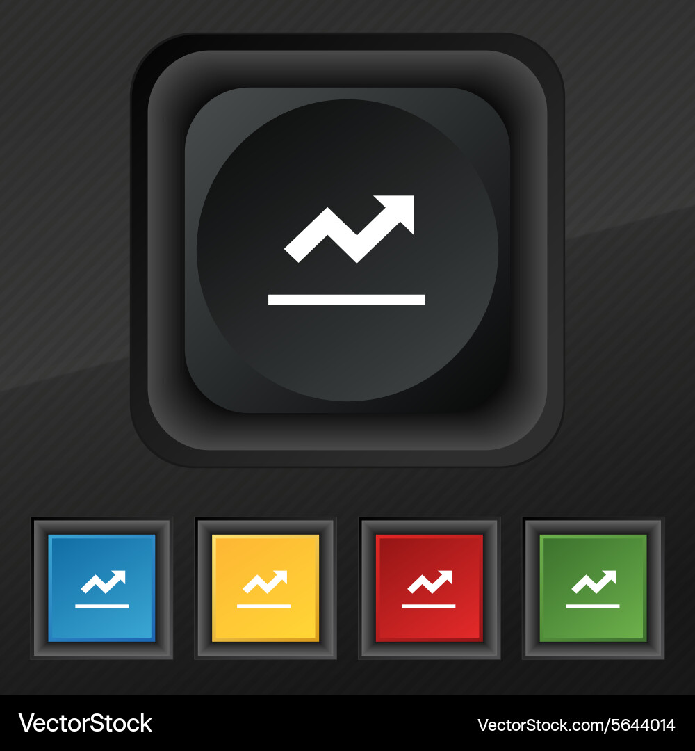 Graph chart diagram icon symbol set of five Vector Image