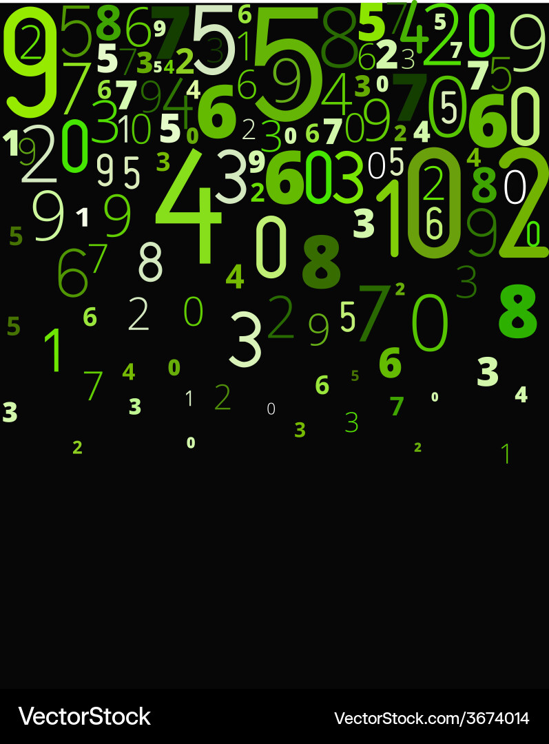Green Number Matrix Background Vector Image