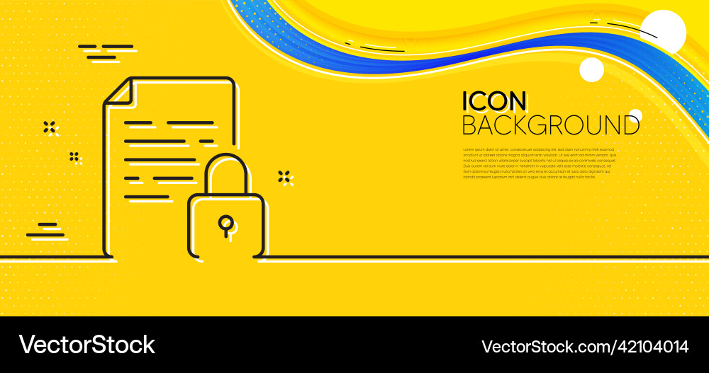 Lock line icon protected document sign minimal vector image