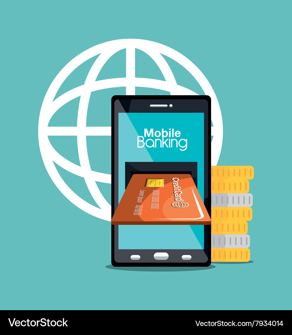 Mobile banking design Royalty Free Vector Image