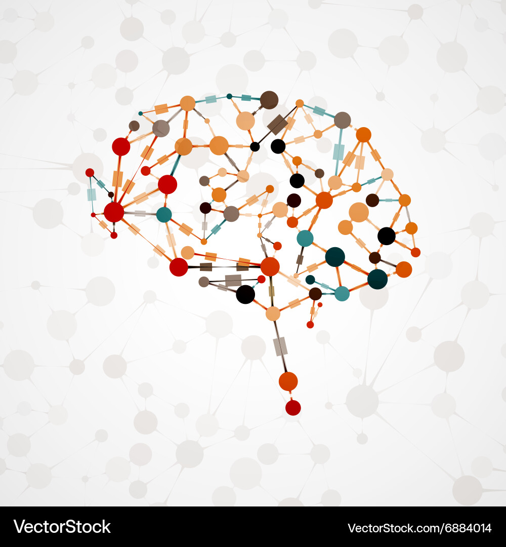 Molecular structure in the form of brain vector image