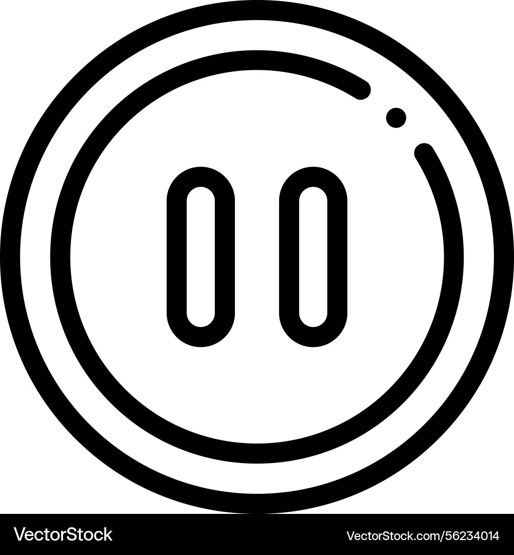 Pause icon thin linear style design isolated Pause icon thin linear style design isolated vector image