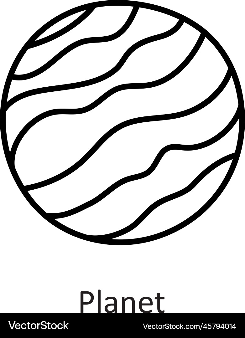 Planet outline icon design sp Vector Image