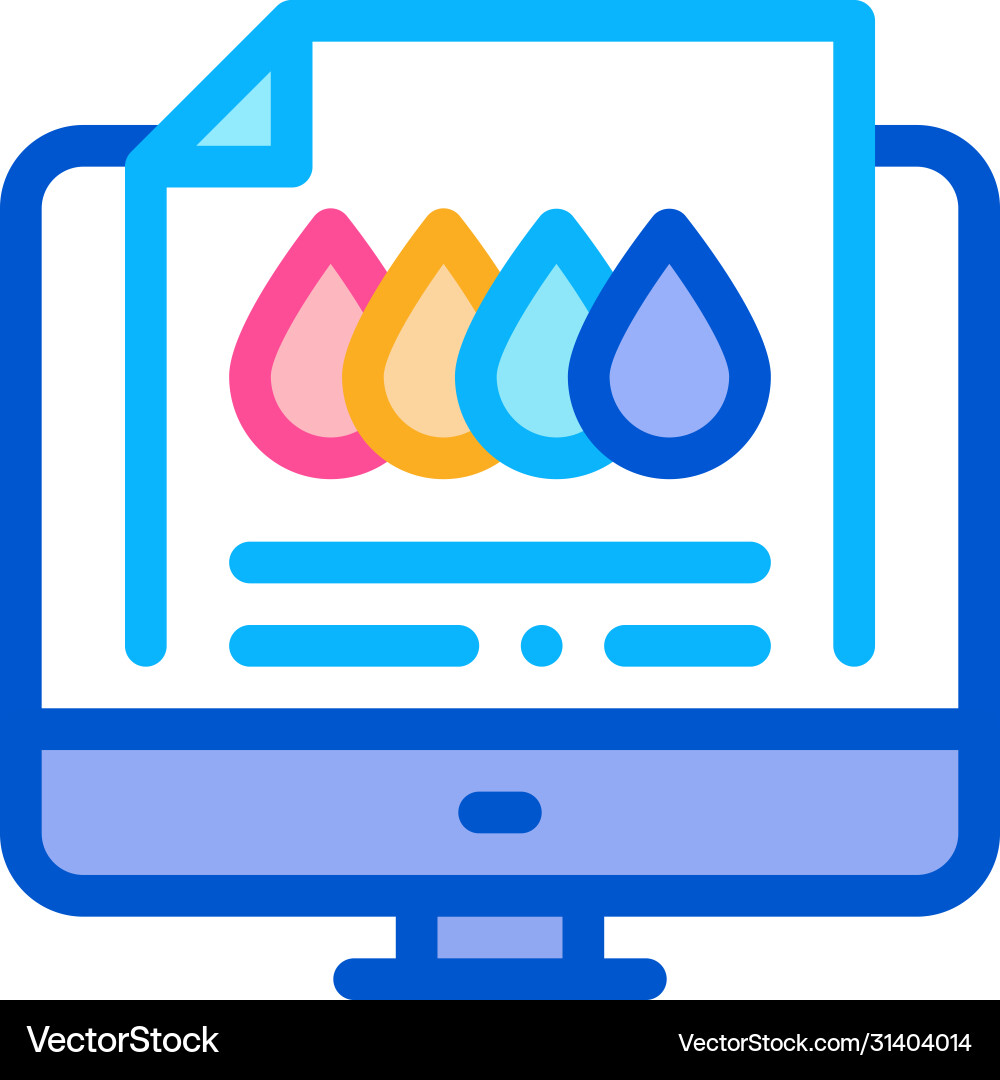 Printed sheet in computer icon outline Printed sheet in computer icon outline vector image
