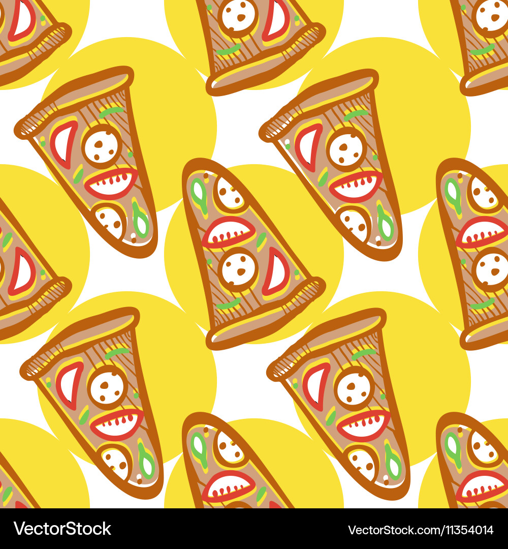 Seamless pattern with pizza Vector Image