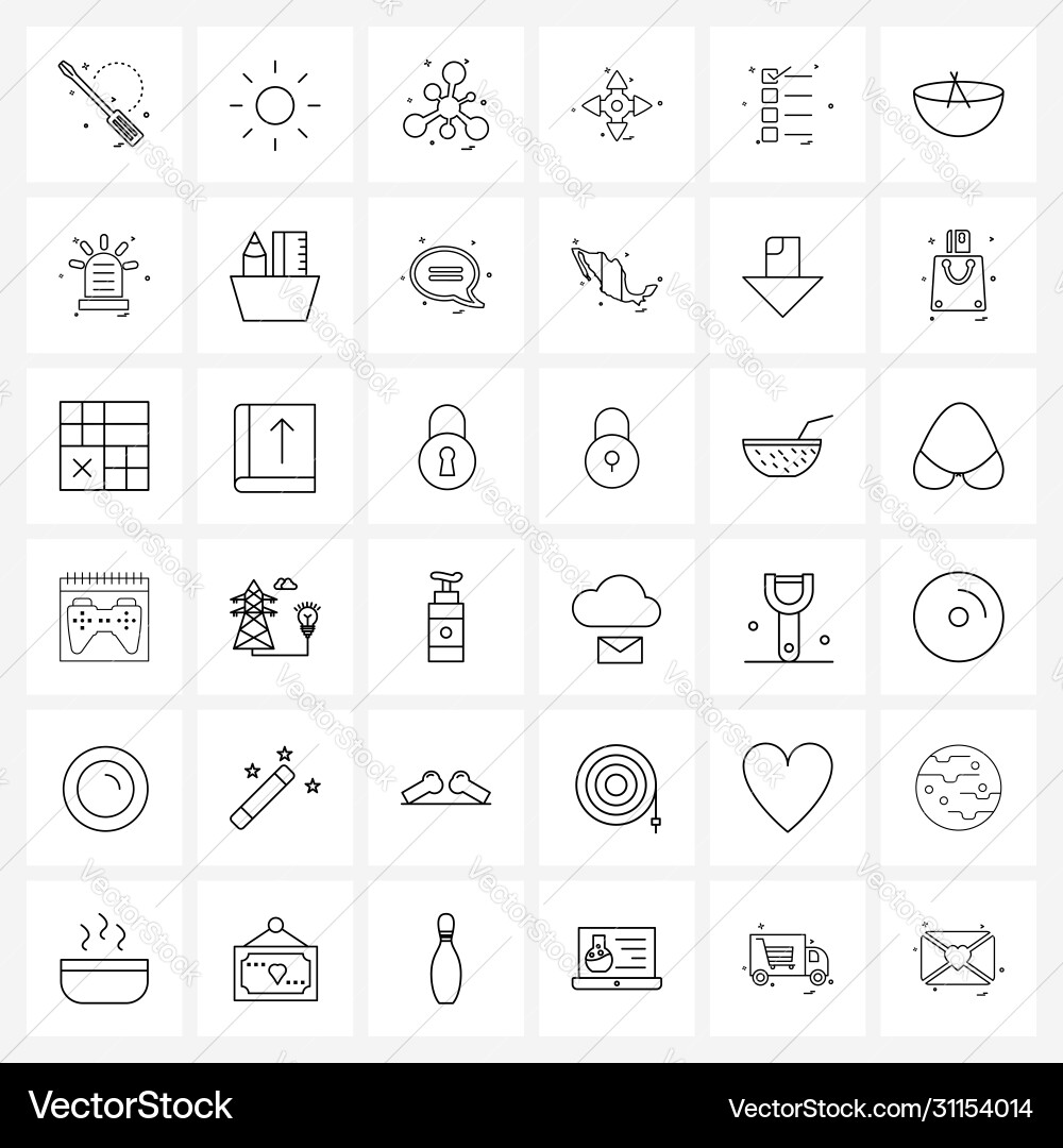 Set 36 ui icons and symbols for to-do list Vector Image