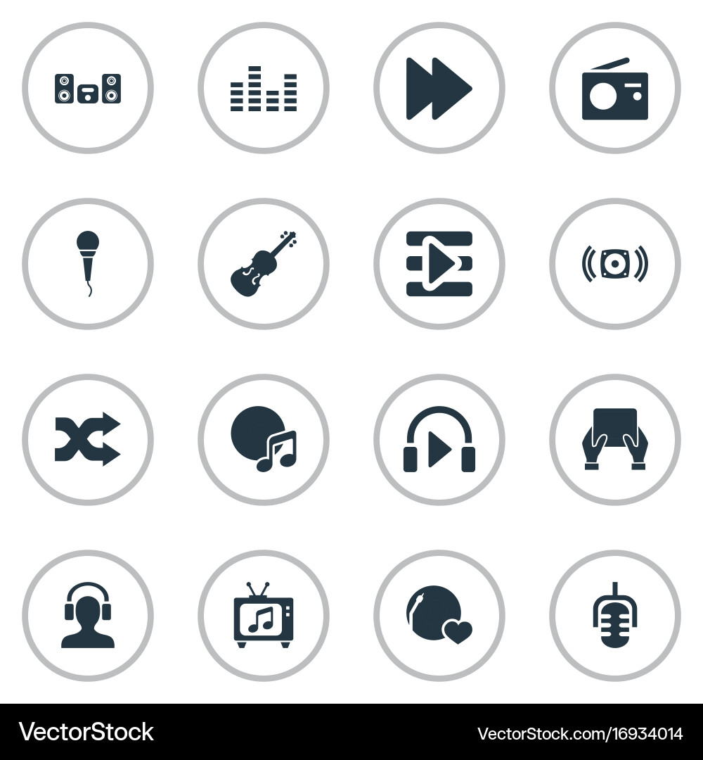Set of simple sound icons Vector Image