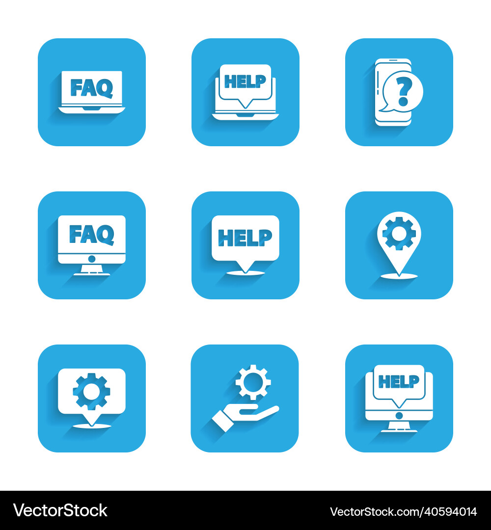 Set speech bubble with text help settings Vector Image