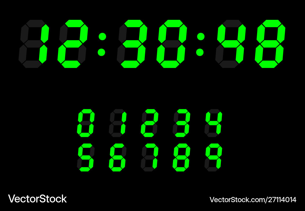 Seven Segment Digital Display vector image
