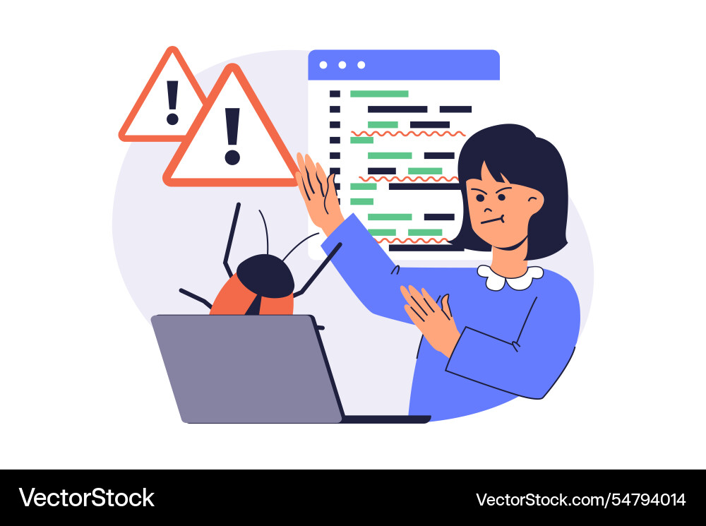 Softwaretest und Debugging Konzept vektorbild