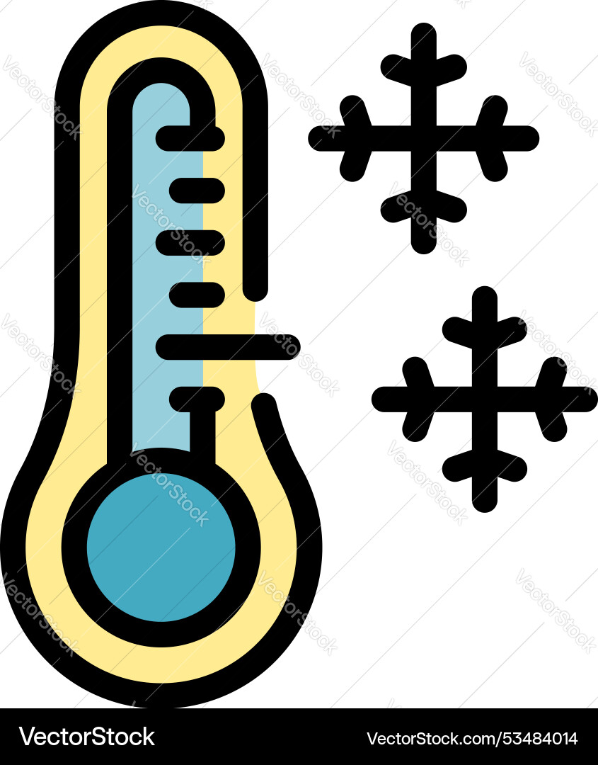 Thermometer showing low temperature Thermometer showing low temperature Vector Image