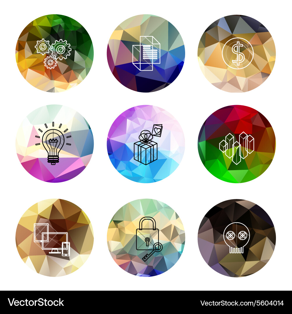 Universal modern icons for web and mobile app Vector Image