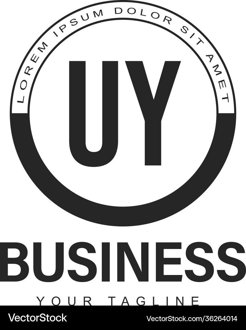 Uy initial a logo design with abstract style Uy initial a logo design with abstract style Vector Image
