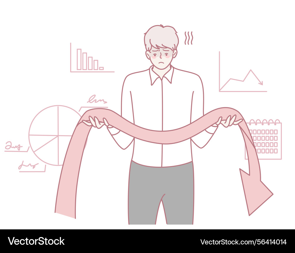 Visualization of business decline using various Vector Image