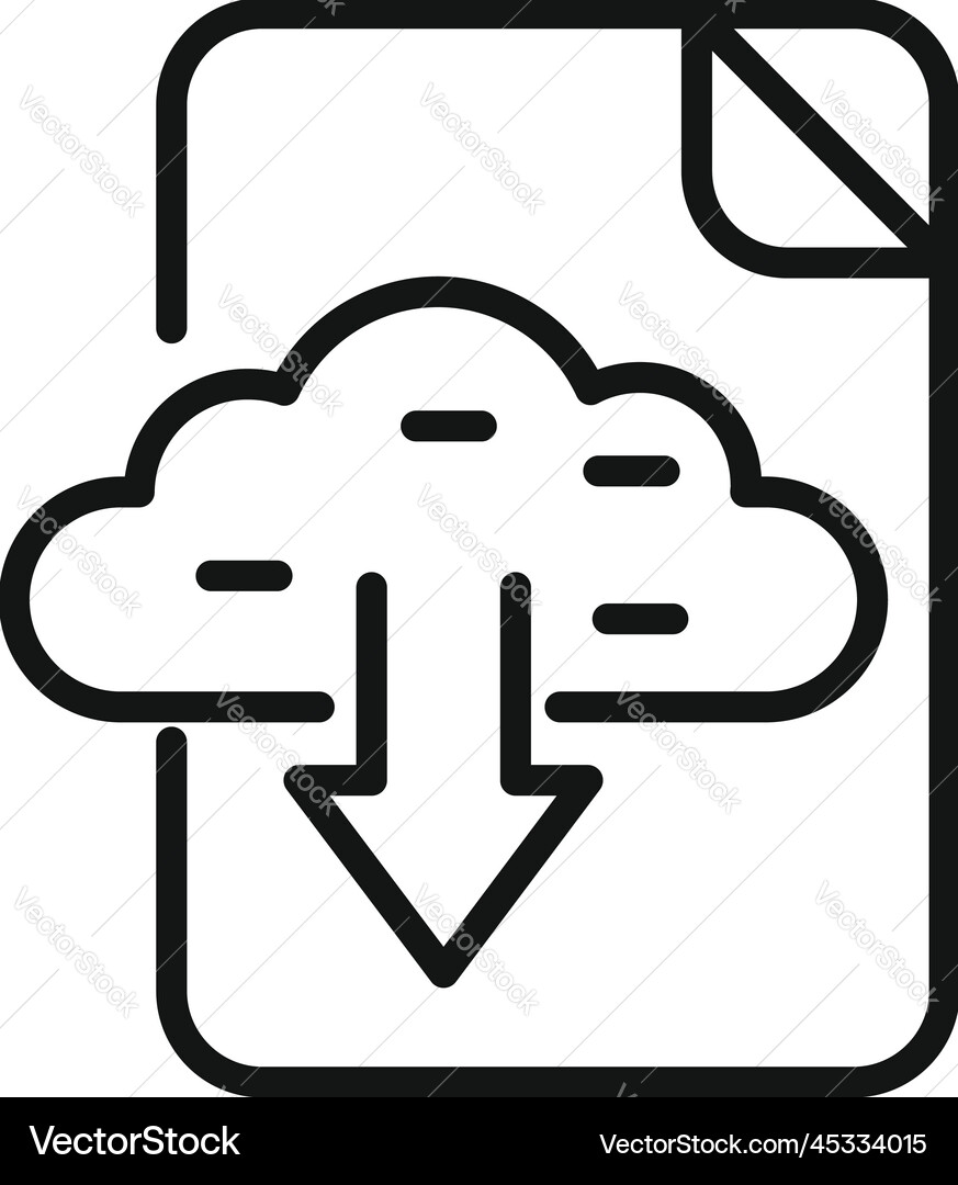 Backup file icon outline data cloud Backup file icon outline data cloud vector image