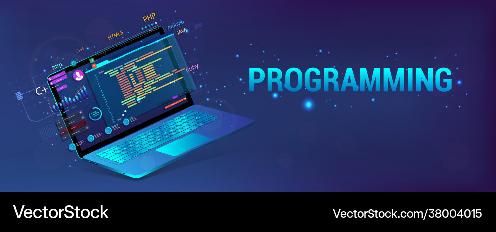 Banner Software Entwicklung Programmierung Website Banner Software Entwicklung Programmierung Website vektorbild