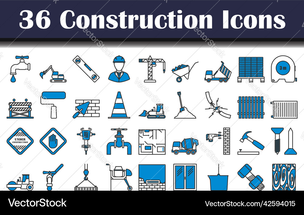 Bau Icon Set Bau Icon Set Vektorbild