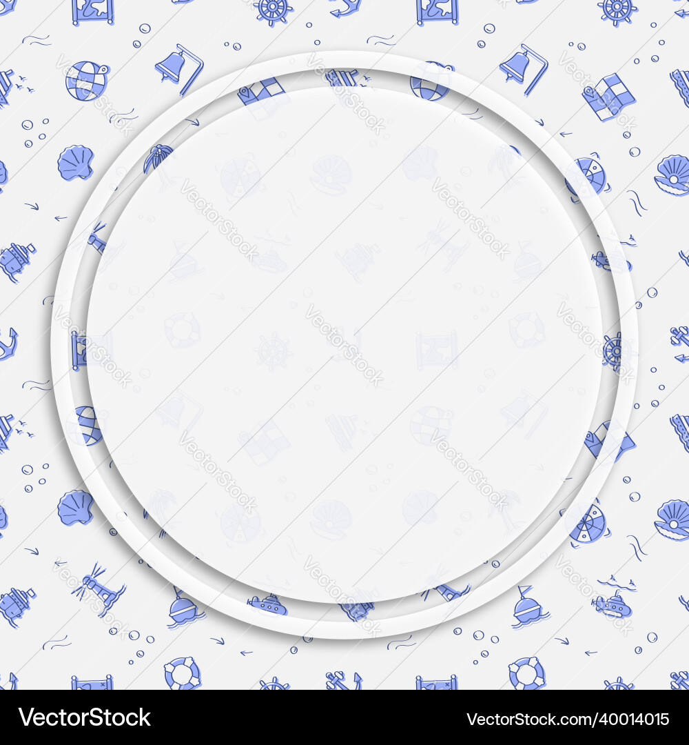 Circle frame background on seamless pattern vector image