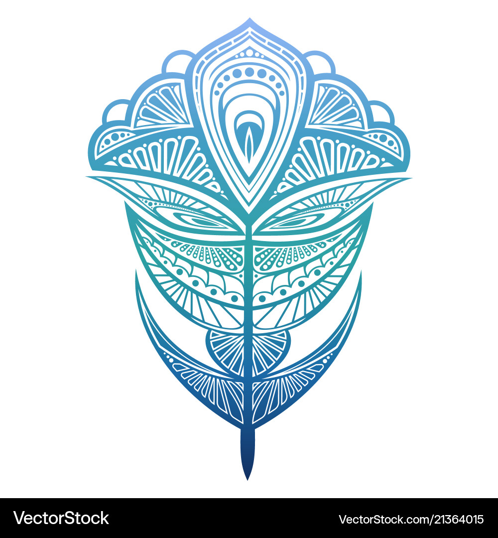 Colorful Peacock Feather Vector Image