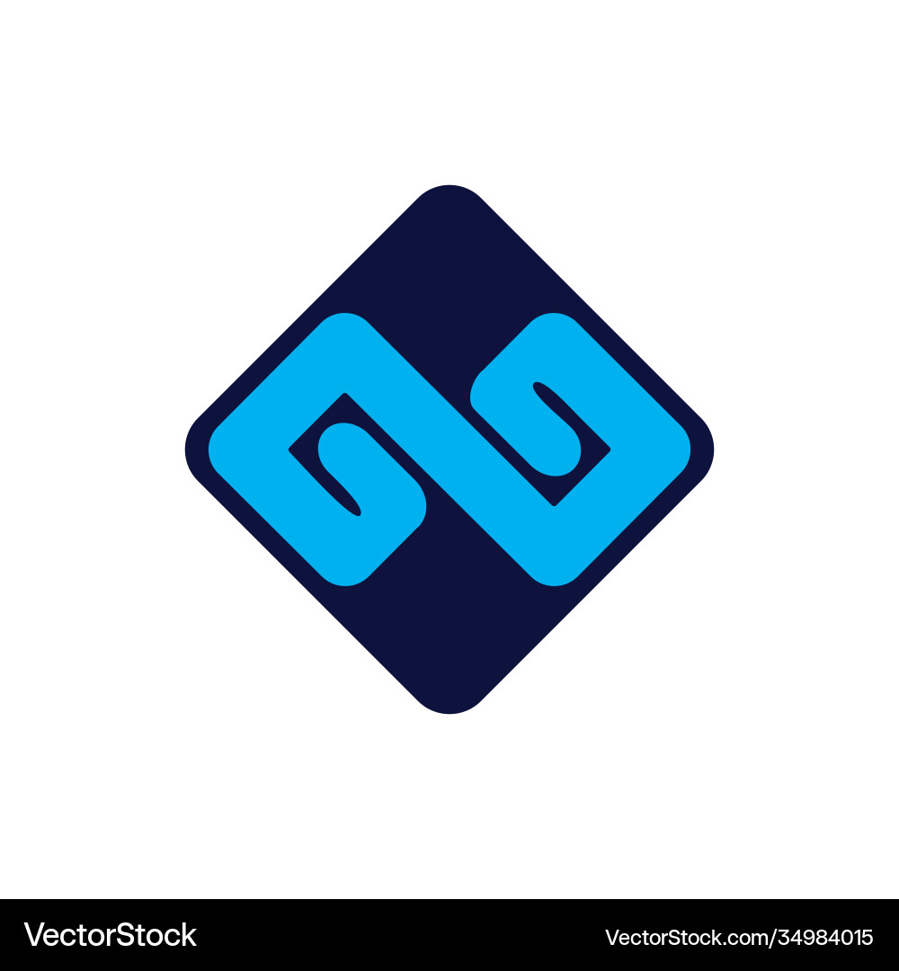 Curl shape square abstract logo Curl shape square abstract logo Vector Image