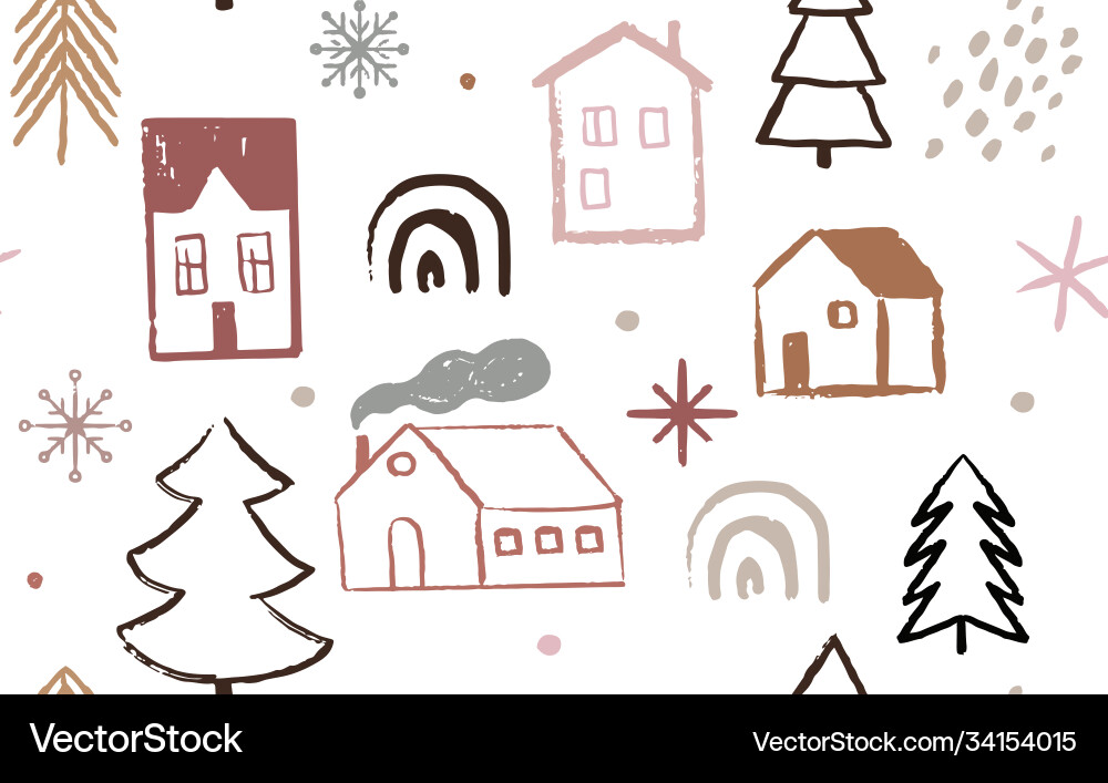 Hand drawn christmas and new year doodles Hand drawn christmas and new year doodles vector image