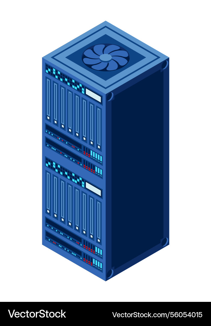 Isometric server network room 3d computer Isometric server network room 3d computer vector image